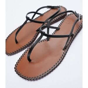 ZARA leather Thong sandals